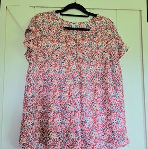 Carolina Belle Montreal red floral blouse